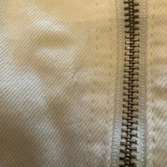 FREE PEOPLE | We the Free white denim jean skirt | Sz 30 Zip it up Mini - Picture 5 of 5